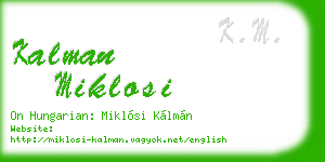 kalman miklosi business card